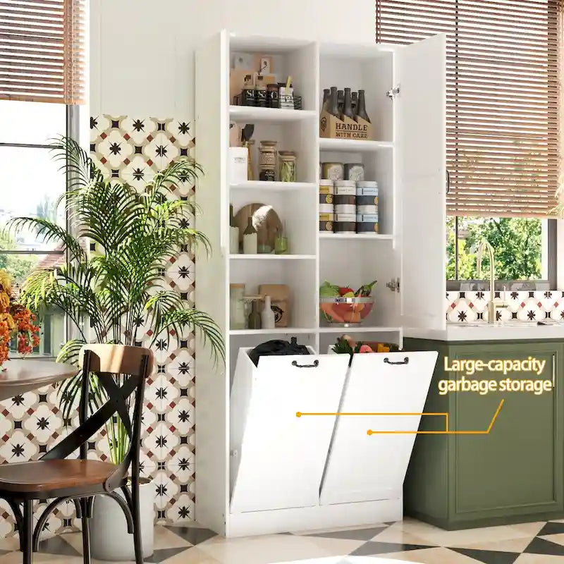 Meuble buffet blanc élégant avec tiroirs rotatifs meuble de buanderie
