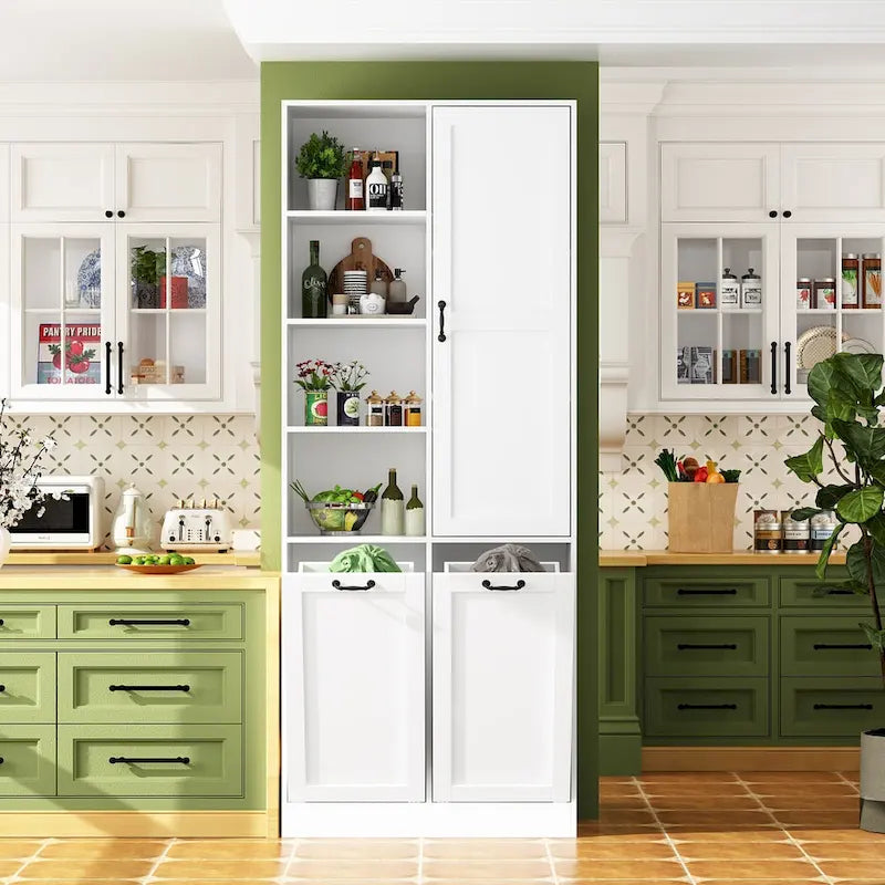 Meuble buffet blanc élégant avec tiroirs rotatifs meuble de buanderie