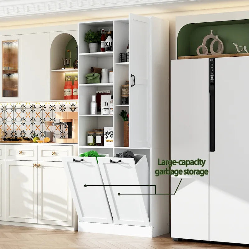 Meuble buffet blanc élégant avec tiroirs rotatifs meuble de buanderie
