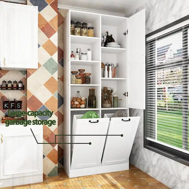 Meuble buffet blanc élégant avec tiroirs rotatifs meuble de buanderie