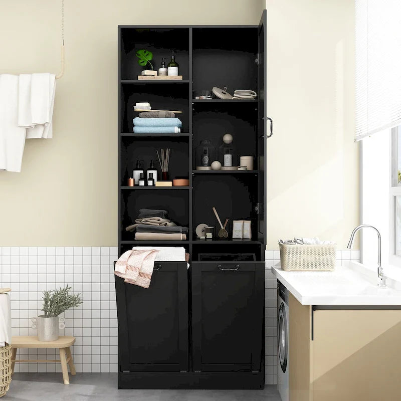 Meuble buffet blanc élégant avec tiroirs rotatifs meuble de buanderie