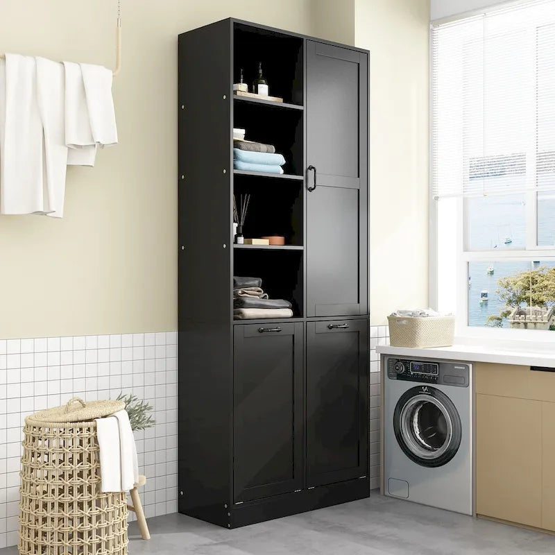 Meuble buffet blanc élégant avec tiroirs rotatifs meuble de buanderie