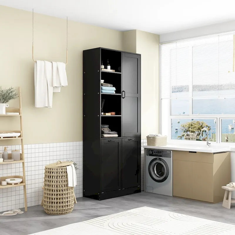 Meuble buffet blanc élégant avec tiroirs rotatifs meuble de buanderie