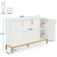 Meuble buffet avec rangement, buffet de 59 po