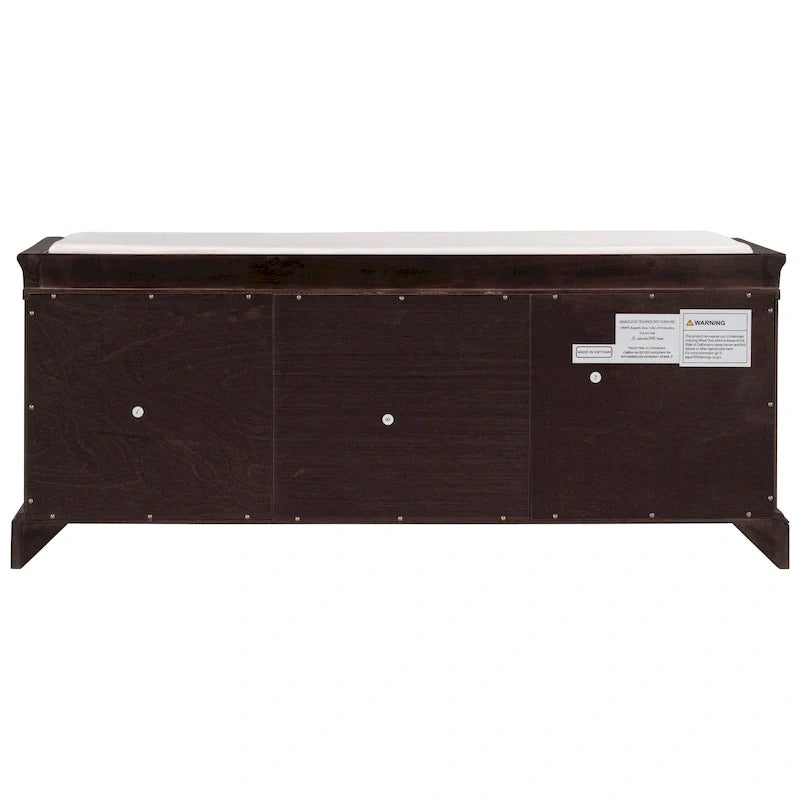 Banc de rangement avec 2 tiroirs et 2 armoires