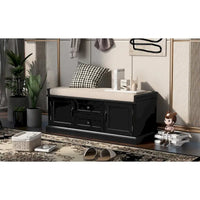 Banc de rangement avec 2 tiroirs et 2 armoires