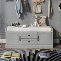 Banc de rangement avec 2 tiroirs et 2 armoires