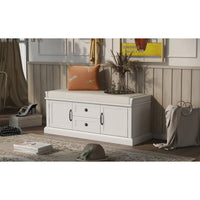 Banc de rangement avec 2 tiroirs et 2 armoires
