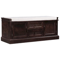 Banc de rangement avec 2 tiroirs et 2 armoires