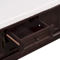 Banc de rangement avec 2 tiroirs et 2 armoires