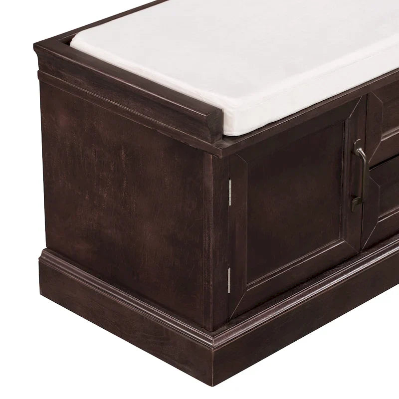 Banc de rangement avec 2 tiroirs et 2 armoires
