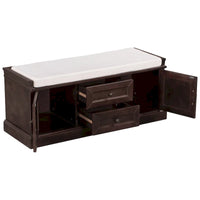 Banc de rangement avec 2 tiroirs et 2 armoires