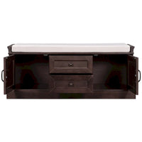 Banc de rangement avec 2 tiroirs et 2 armoires