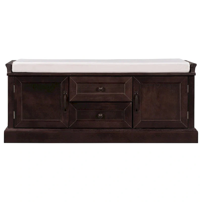 Banc de rangement avec 2 tiroirs et 2 armoires