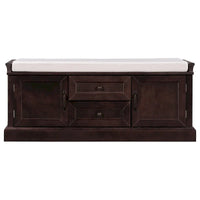 Banc de rangement avec 2 tiroirs et 2 armoires