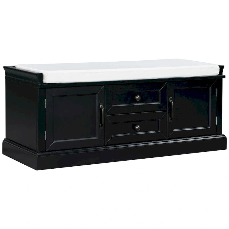 Banc de rangement avec 2 tiroirs et 2 armoires