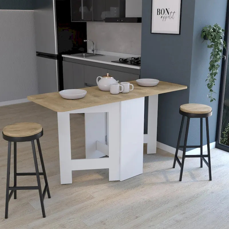Table pliante à abattants gain de place au design compact