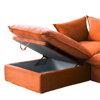 Canapé sectionnel modulable, canapé en velours 162.98 en forme de L avec ottoman