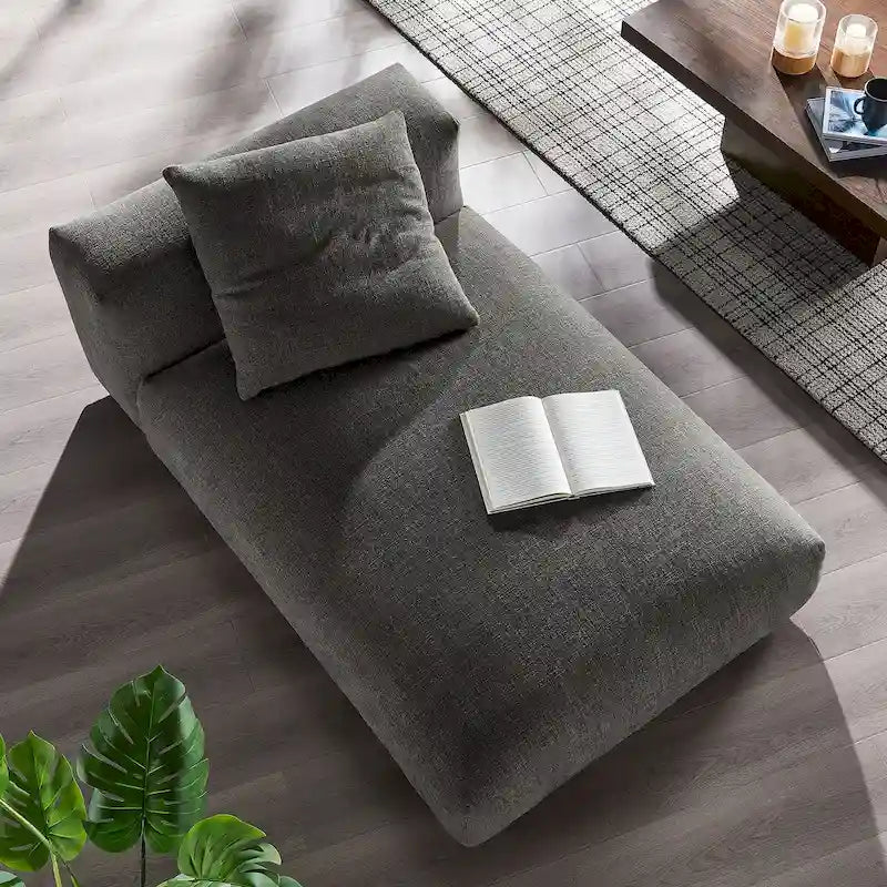 Solace Méridienne modulable rembourrée en tissu sans accoudoirs