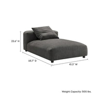 Solace Méridienne modulable rembourrée en tissu sans accoudoirs