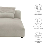 Solace Méridienne modulable rembourrée en tissu sans accoudoirs