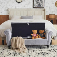 Banc coffre de rangement multifonctionnel traditionnel en velours Xanthia avec oreiller par Christopher Knight Home