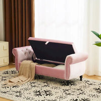 Banc coffre de rangement multifonctionnel traditionnel en velours Xanthia avec oreiller par Christopher Knight Home