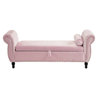 Banc coffre de rangement multifonctionnel traditionnel en velours Xanthia avec oreiller par Christopher Knight Home