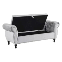Banc coffre de rangement multifonctionnel traditionnel en velours Xanthia avec oreiller par Christopher Knight Home