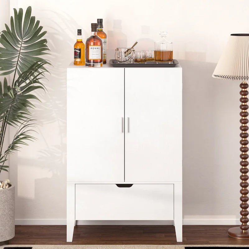 Buffet avec casiers à vin et porte-verres pour couloirs, salons