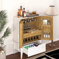 Buffet avec casiers à vin et porte-verres pour couloirs, salons