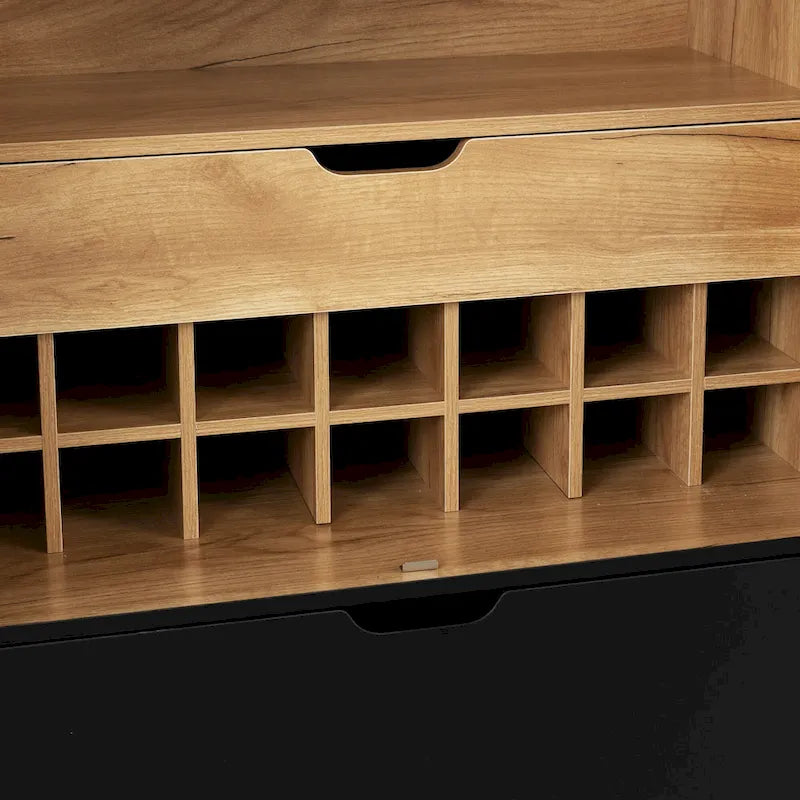 Buffet avec casiers à vin et porte-verres pour couloirs, salons
