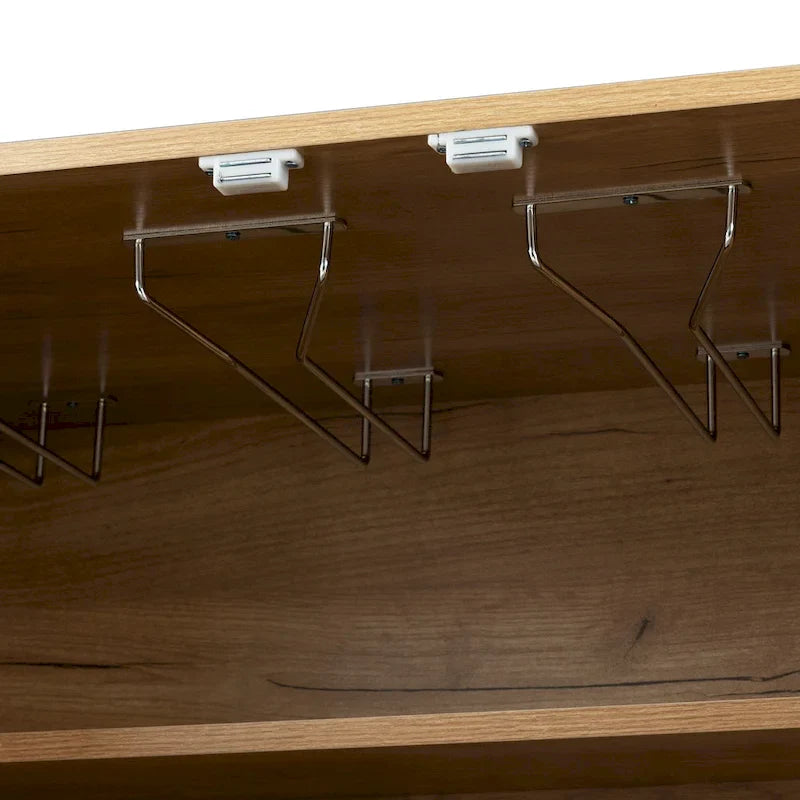 Buffet avec casiers à vin et porte-verres pour couloirs, salons