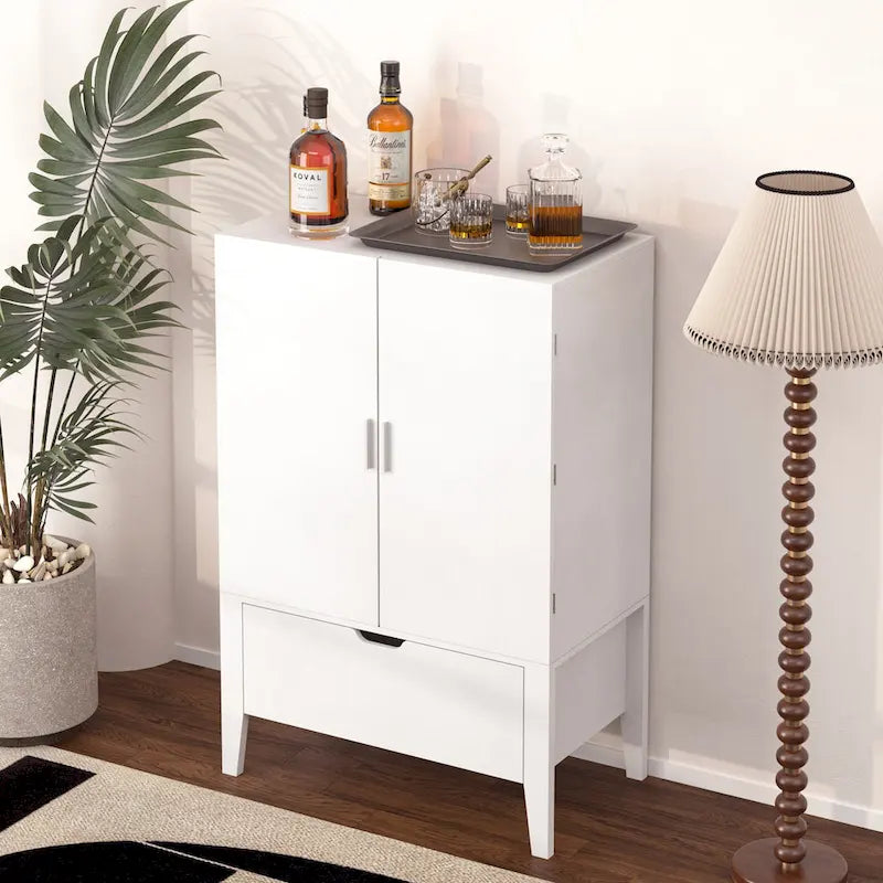 Buffet avec casiers à vin et porte-verres pour couloirs, salons