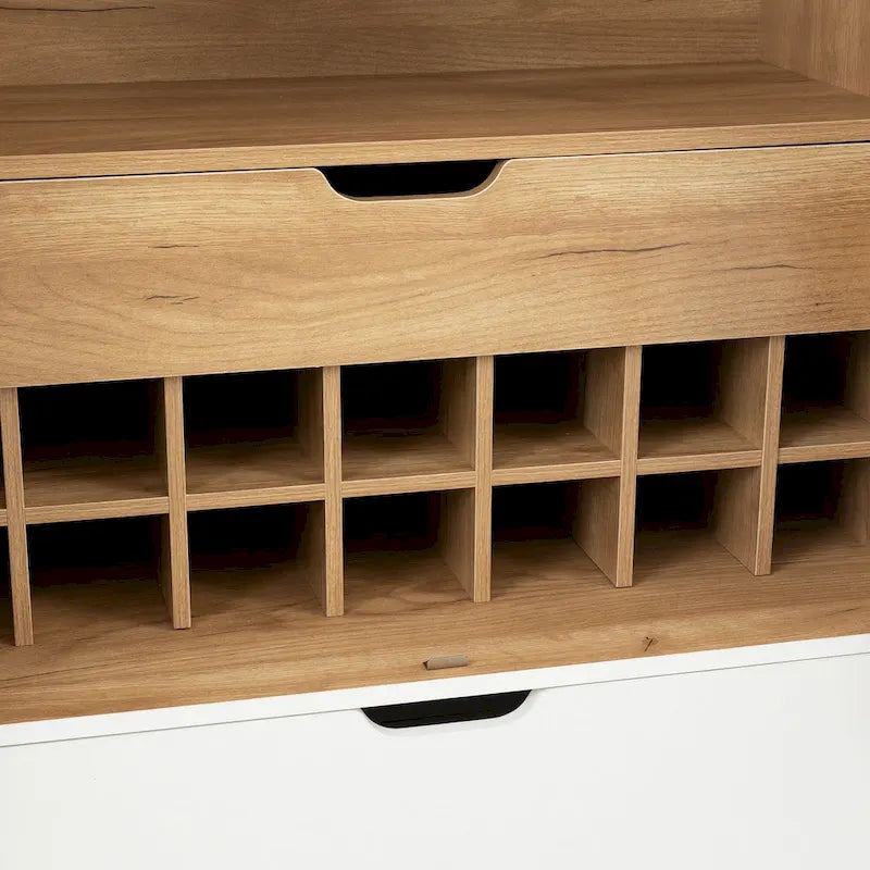 Buffet avec casiers à vin et porte-verres pour couloirs, salons
