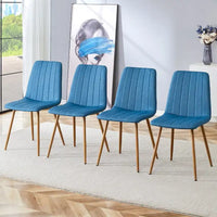 Chaise d'appoint rembourrée en lin à pieds métalliques (lot de 4)