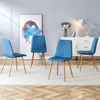 Chaise d'appoint rembourrée en lin à pieds métalliques (lot de 4)