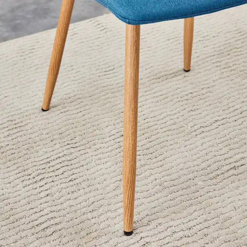 Chaise d'appoint rembourrée en lin à pieds métalliques (lot de 4)