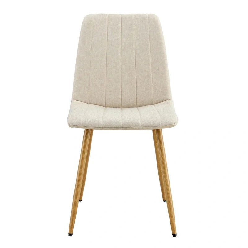 Chaise d'appoint rembourrée en lin à pieds métalliques (lot de 4)