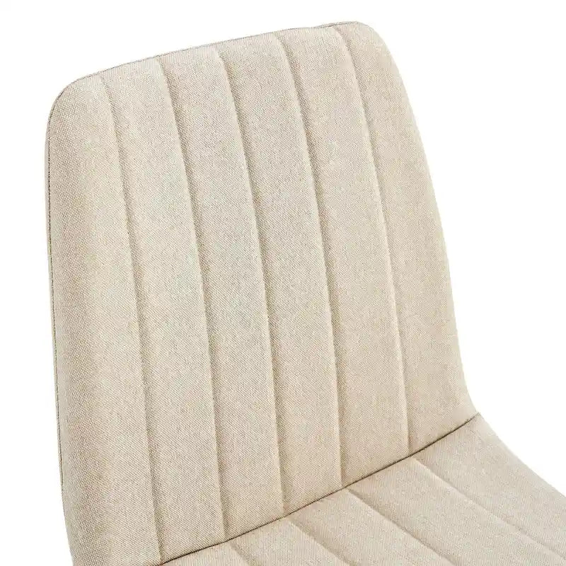Chaise d'appoint rembourrée en lin à pieds métalliques (lot de 4)