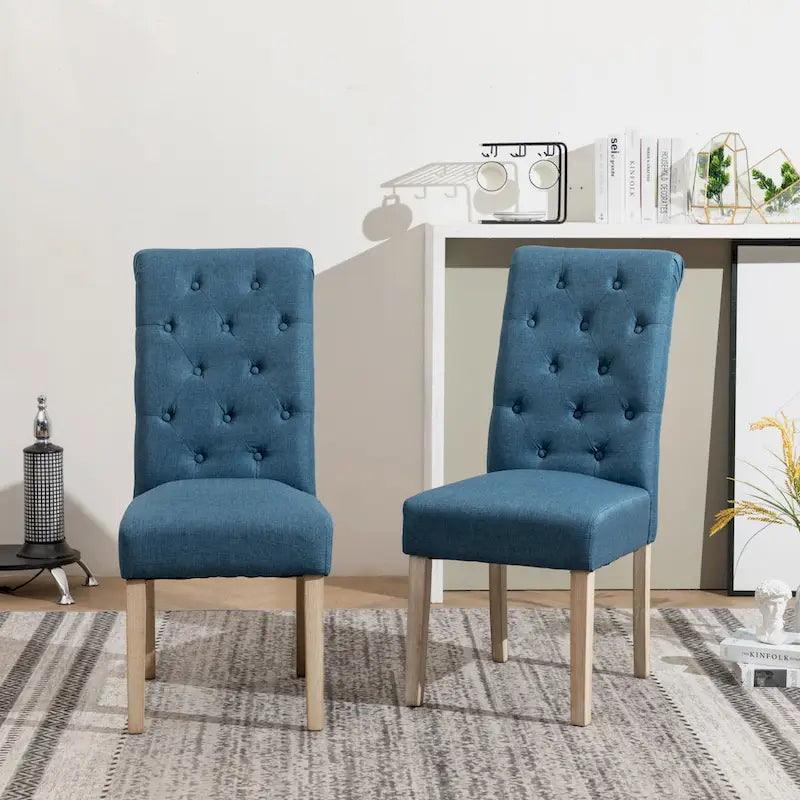 Ensemble de salle à manger rond 5 pièces Roundhill Furniture Banff, table ronde à traverse croisée avec 4 chaises capitonnées