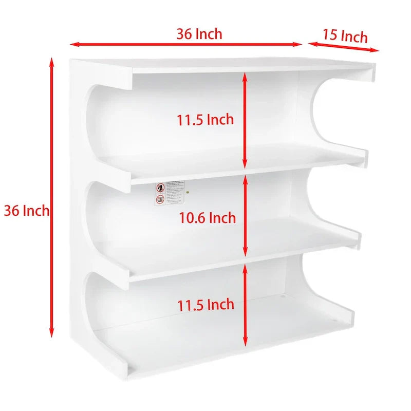 Bibliothèque et table basse multifonction à 4 niveaux blanche, meuble créatif, bibliothèque au sol minimaliste, étagères de rangement