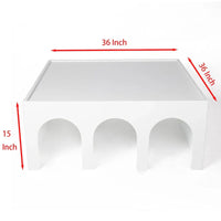 Bibliothèque et table basse multifonction à 4 niveaux blanche, meuble créatif, bibliothèque au sol minimaliste, étagères de rangement