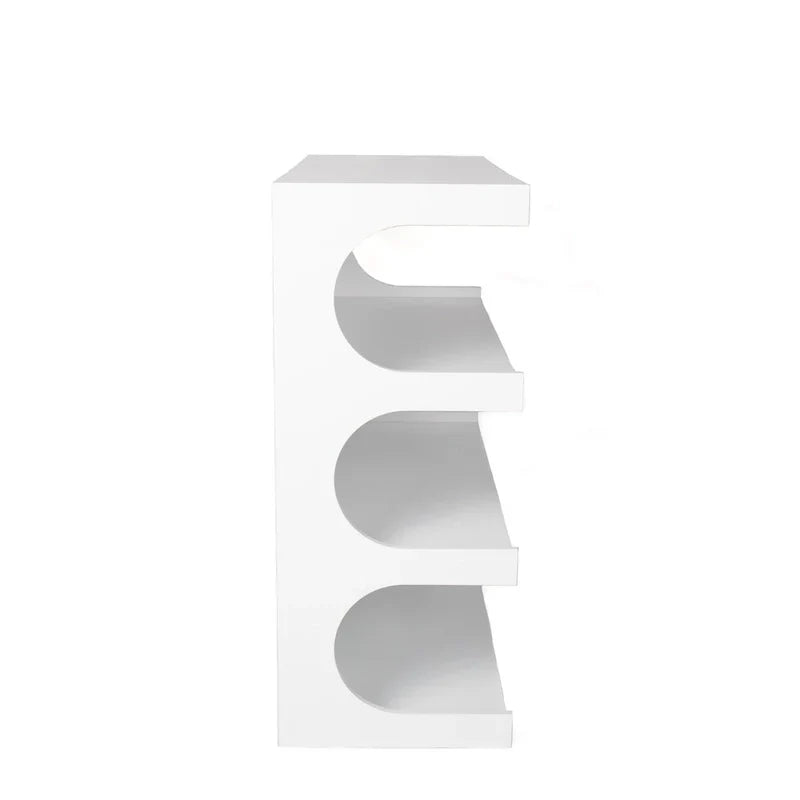Bibliothèque et table basse multifonction à 4 niveaux blanche, meuble créatif, bibliothèque au sol minimaliste, étagères de rangement