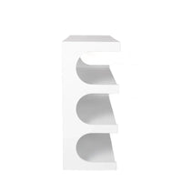 Bibliothèque et table basse multifonction à 4 niveaux blanche, meuble créatif, bibliothèque au sol minimaliste, étagères de rangement