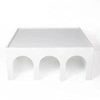 Bibliothèque et table basse multifonction à 4 niveaux blanche, meuble créatif, bibliothèque au sol minimaliste, étagères de rangement