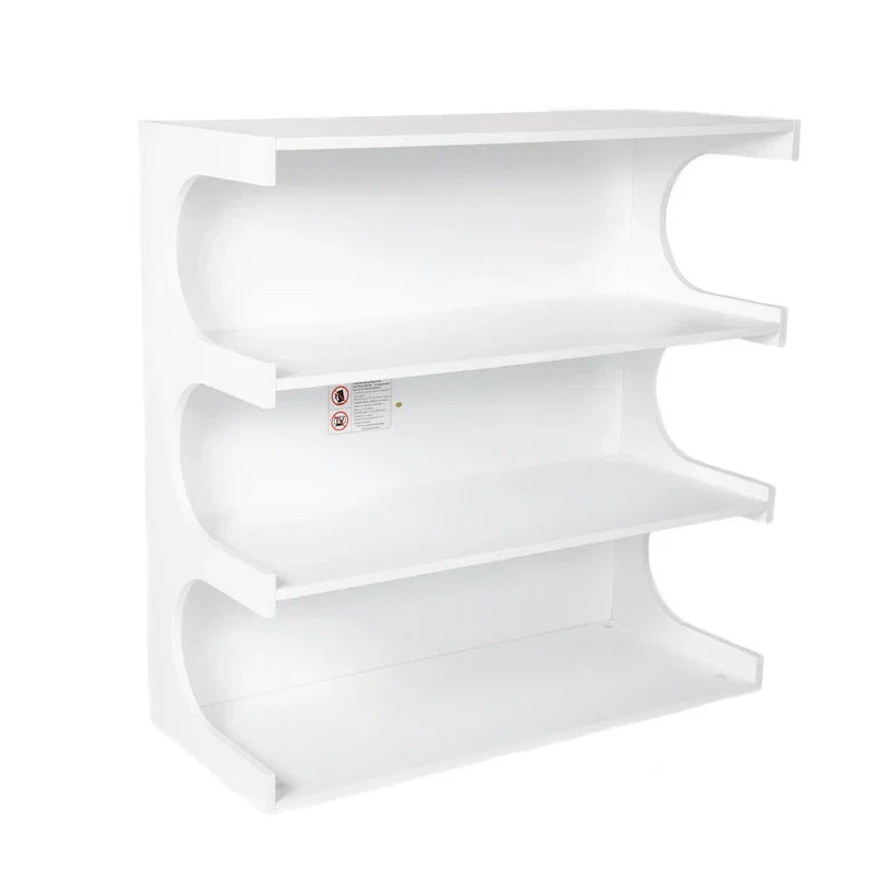 Bibliothèque et table basse multifonction à 4 niveaux blanche, meuble créatif, bibliothèque au sol minimaliste, étagères de rangement