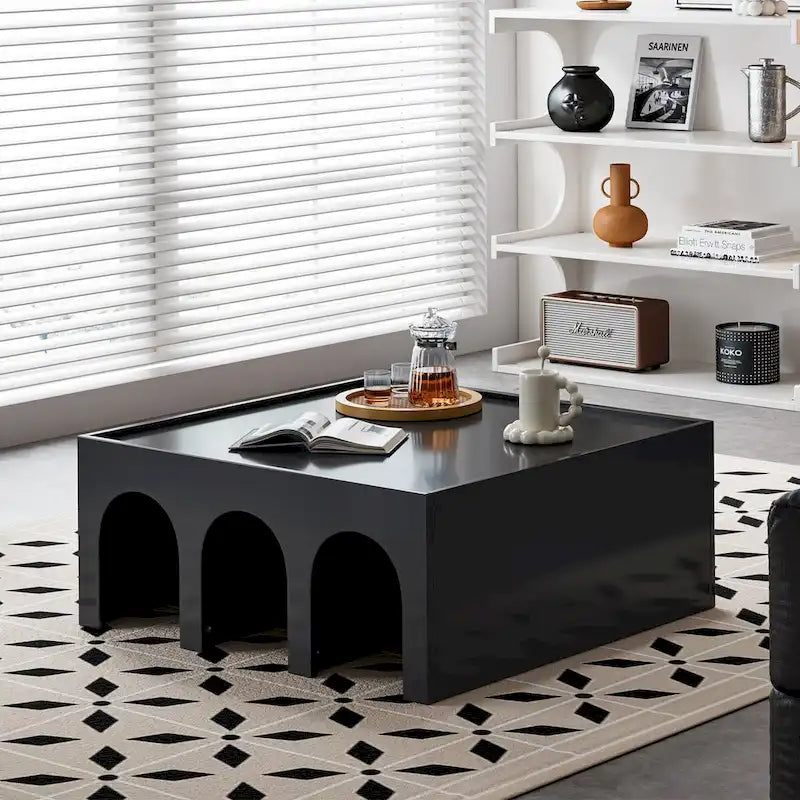 Bibliothèque et table basse multifonction à 4 niveaux blanche, meuble créatif, bibliothèque au sol minimaliste, étagères de rangement