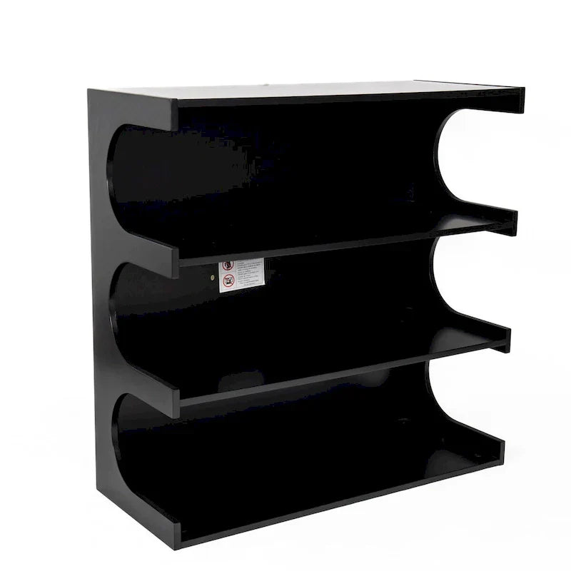 Bibliothèque et table basse multifonction à 4 niveaux blanche, meuble créatif, bibliothèque au sol minimaliste, étagères de rangement