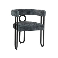 Chaises de salle à manger d'appoint au design contemporain rembourrées en chenille/cuir lot de 2